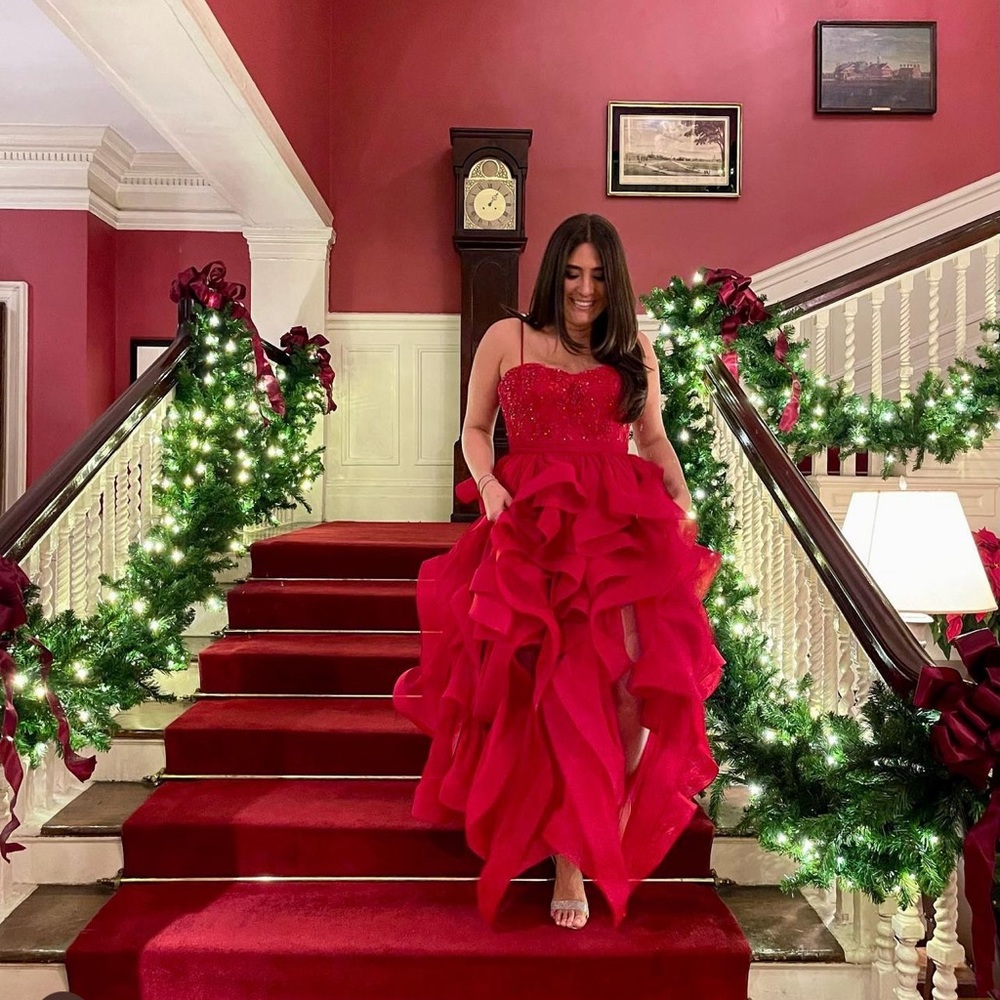 Custom Red Holiday Ball Gown